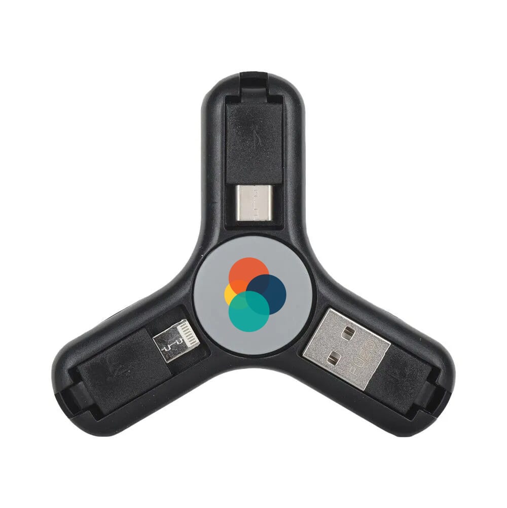 Powerplay Spinner With Charging Cable- Black